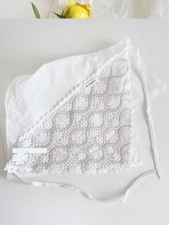 [1090] 薰衣草 蕾絲三角巾 頭巾 Triangle scarf64200168956162110