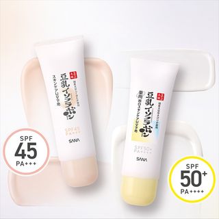 2025日本最新版 SANA豆乳美肌美白提亮防曬隔離霜 Pure White UV Milk Makeup Base 50g SPF50+PA++++ / 保濕提亮防曬隔離霜 Moisture Care UV Milk Base 50g SPF45 PA+++ (兩款可選)64206386717953110
