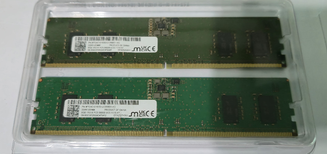 2 sticks of Micron 8GB DDR5 5600MHz for desktop, Computers & Tech ...