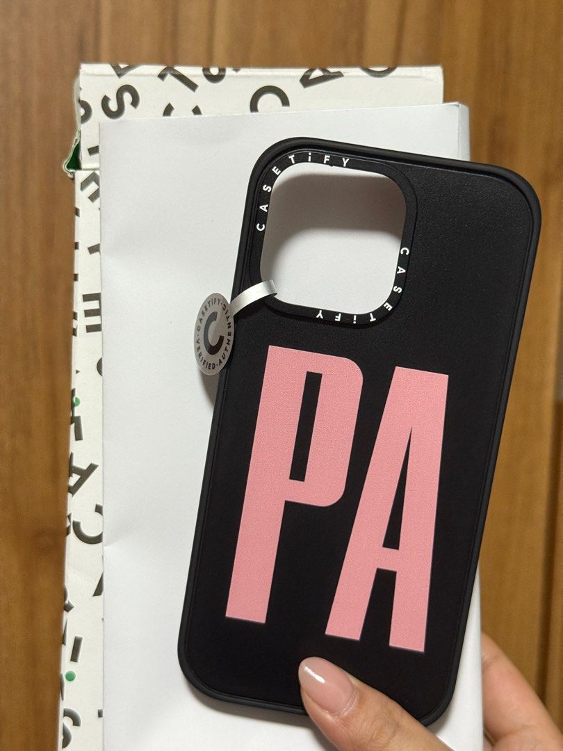 Casetify Impact iPhone 15 Pro Max Case Customized (Category: Cases & Sleeves) located in San Juan City. Submitted by casesbywildlavender (Listing ID 1368555445, Image 1). Description: Authentic with box and QR With initials “PA” Lalamove ready 📍Shaw Blvd, Mandaluyong.