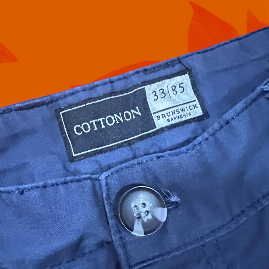 Cotton On Chino Shorts (Category: Shorts) located in Valenzuela. Submitted by gotdrip (Listing ID 1368499007, Image 3). Description: Elevate your casual wardrobe with these Cotton On Chino Shorts in a sleek navy blue finish. Designed for all-day comfort and effortless style, these shorts feature a classic fit with a 33-inch waist, offering just the right amount of room without sacrificing shape. Crafted from premium cotton with a touch of stretch