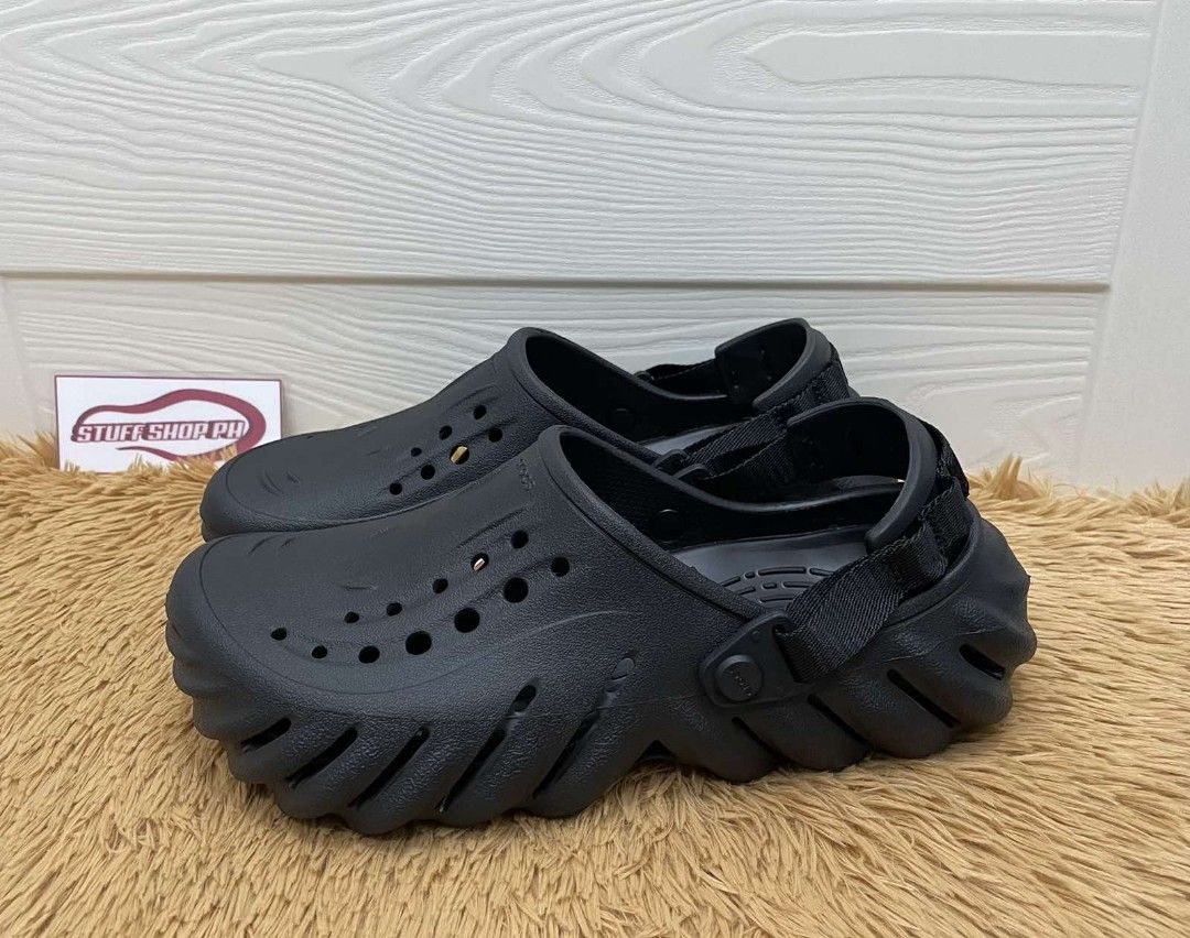 Echo Black (Category: Sneakers & Footwear) located in Manila. Submitted by annegarciichua (Listing ID 1368555245, Image 2). Description: Echo clog Black M6/W8 M7/W9 ❌ SOLD ❌ M8/W10 ❌ SOLD ❌ M10/W12 💯 % Legit! ✅ Hang tags ✅ Zip lock.