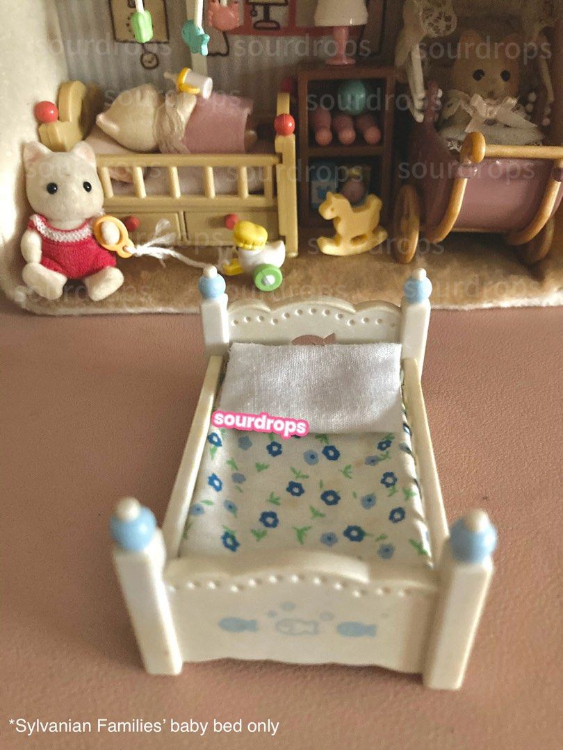 EPOCH Sylvanian Families White and Blue Baby Bed (READ DESCRIPTION) (Category: Children's Beds) located in Pasig City. Submitted by sourdrops (Listing ID 1368326504, Image 2). Description: With markings With visible usage and pen mark ‼️Sleeping Baby Chiffon Dog Critter sold separately (check listing) ‼️ Chiffon Dog critter + baby bed bundle: 430PHP ❗️IMPORTANT❗️ 🌸 Reservations: dp of 50php minimum - will only mark as reserved after initial pay 