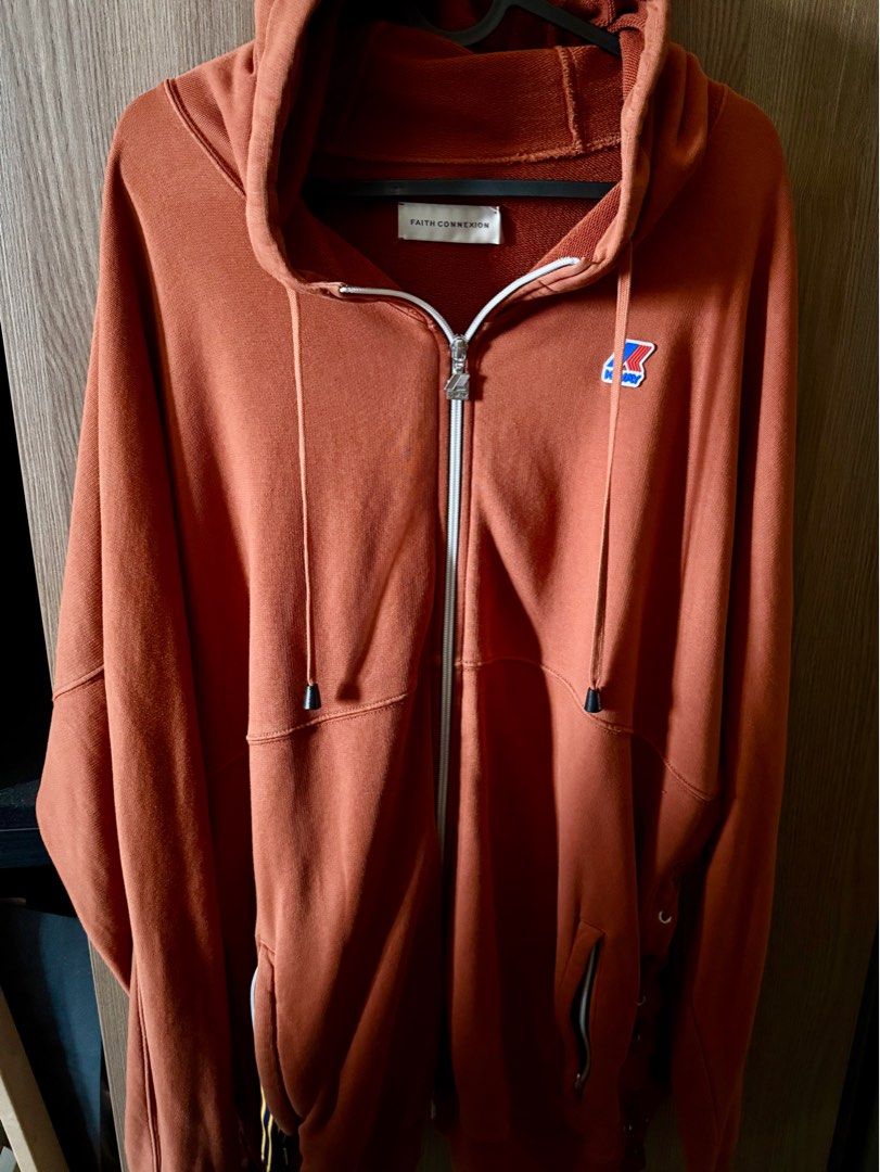 Faith Connexion Jacket (Category: Coats, Jackets and Outerwear) located in Manila. Submitted by andycarts (Listing ID 1368436850, Image 3). Description: Faith Connexion x K-Way@ hooded sweatshirt, tonal drawstrings, K-Way® emblem at breast, front two-way zip closure, side zipped welt pockets, lace-up rib detailing, rib-knit trim, straight hem, tonal stitching. !bought in South Korea !condition: 9.5/10 !barely used !rfs: decluttering !mop: cash or