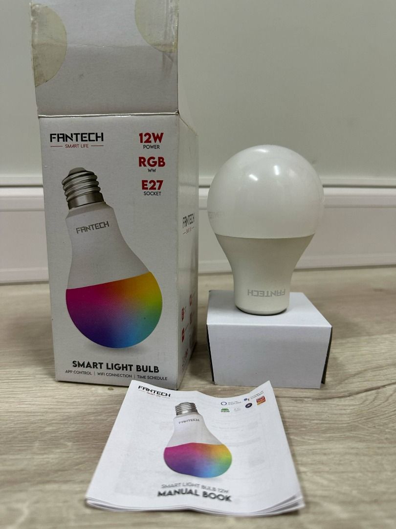 Fantech E27 Smart Life Light Bulb 12W (Category: Lighting) located in Quezon City. Submitted by gktan003602644 (Listing ID 1368466879, Image 1). Description: Brand: Fantech • Model: SLB0102 (12W) • Smart Light Bulb Smart Life • App Control • Wifi Connection Like new barely used Slightly negotiable complete with packaging.
