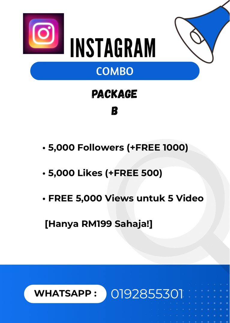 Guna combo ni, profile terus naik standard macam pro! (Category: Announcements) located in Kuala Lumpur. Submitted by aqiffafnan37257 (Listing ID 1368460505, Image 1). Description: jom naikkan followers untuk tiktok, instagram youtube dan pelbagai lagi untuk business & content creator 🤔 ? Jangan risau ada service booster by nanbooster 💢 ✅ 100% Trusted Seller With Feedback! ✅ Order melalui supplier dan sistem. ✅ Followers & subscriber real acc m