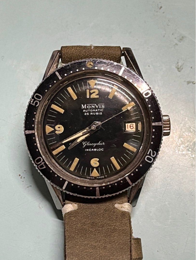 Vintage Diver Monvis Monvis Automatic 25 Rubis Incabloc Monvis