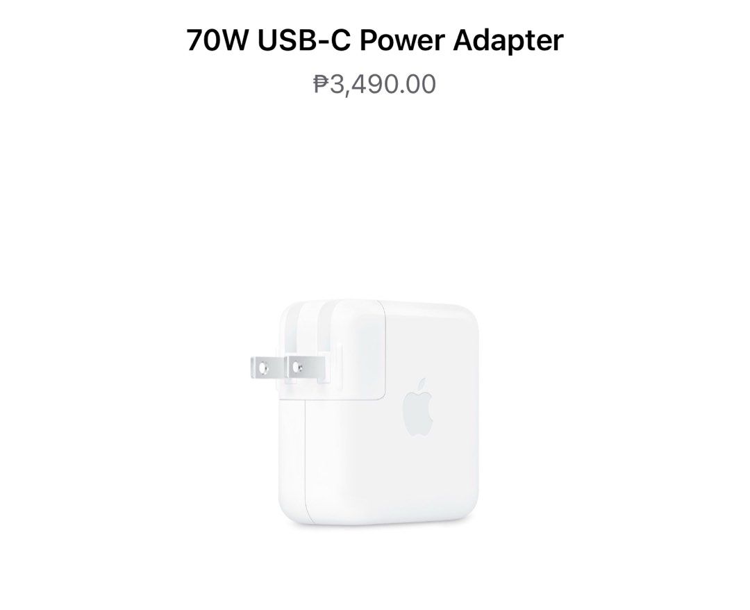 Original Apple 61W USB-C Power Adapter (Category: Electrical, Adaptors & Sockets) located in Paranaque City. Submitted by closetcoreen (Listing ID 1368526820, Image 2). Description: Authentic. Extra adapter from my laptop. .