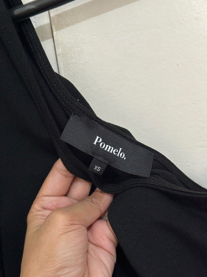 Pomelo One Shoulder Black Dress (Category: Dresses) located in Quezon City. Submitted by ktena (Listing ID 1368453414, Image 2). Description: • Washed but not used • RFS: Decluttering • MOP: BPI, Unionbank, Gcash.