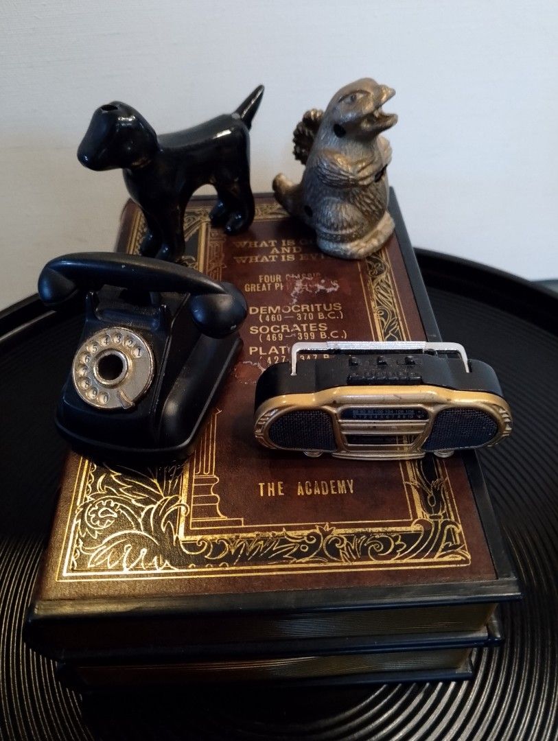 Vintage Die Cast Lighters (Category: Vintage Collectibles) located in Binangonan. Submitted by stufflikedat (Listing ID 1368459493, Image 1). Description: Lot of vintage 5 die-cast gas lighters dog, cassette, telephone and book lighters are all working and needs gas refill, Godzilla lighter needs a new flint or sparkler, take all 5 lighters for 1.8k + shipping.