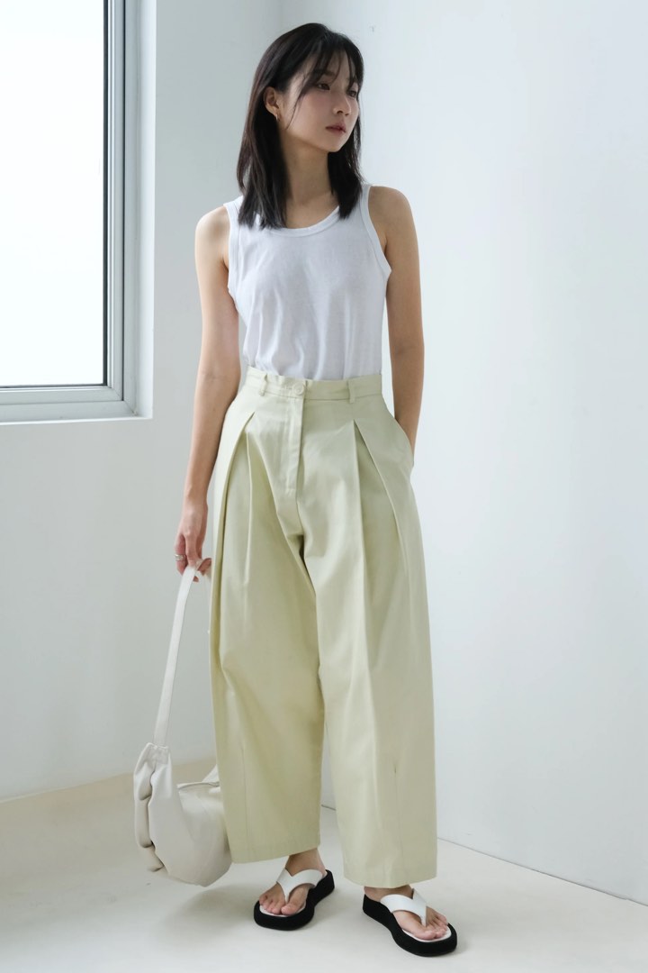 Women Barrel Leg Long Pants - Sand - SW2509142A