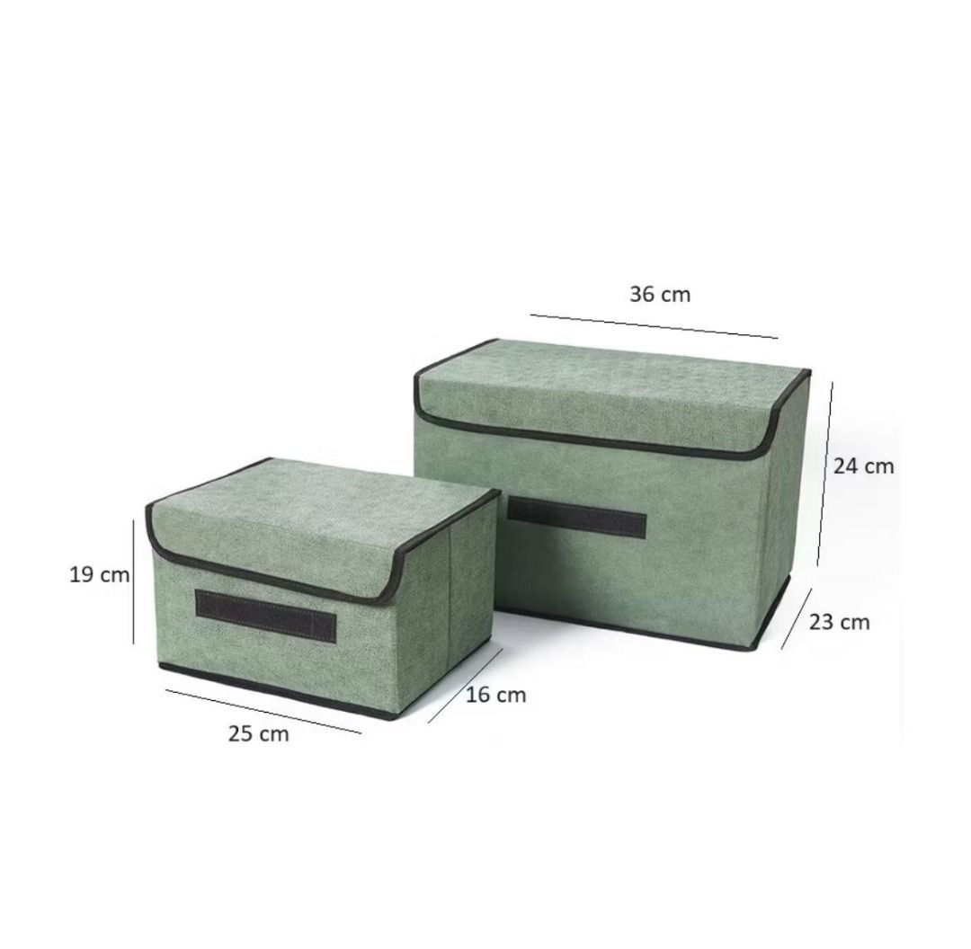 1 Set Storage Box (besar 38*25*25cm dan kecil 27*20*16cm) 2in1 Kotak ...