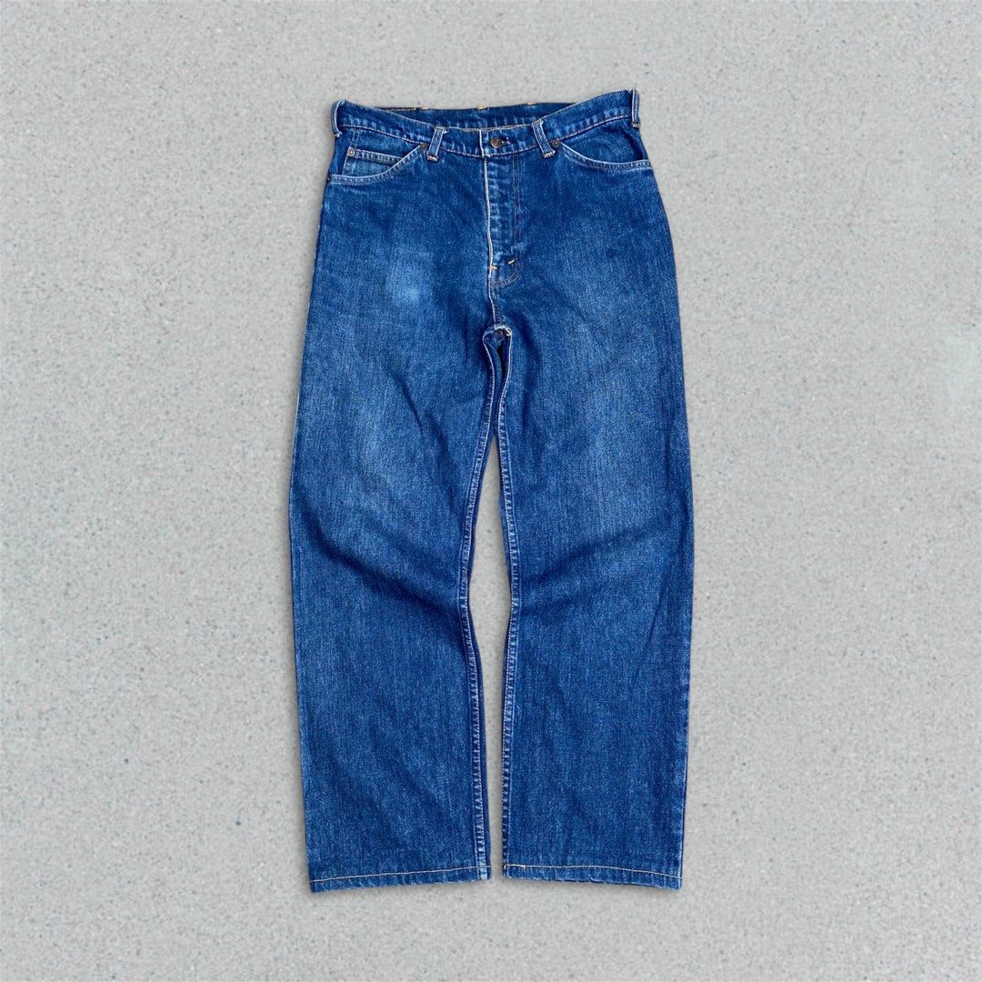 80s LEVI’S 507 ORANGE TAB DENIM PANTS (Category: Jeans) located in Balanga. Submitted by faded_garmz (Listing ID 1368718156, Image 1). Description: 80s LEVI’S 507 ORANGE TAB BLUE DENIM PANTS EXCELLENT CONDITION ‘70s TALON ZIPPER DATED AUGUST 1981 STAMP BUTTON ARE NOT RECOGNIZABLE BUT STILL VISIBLE SOME PART OF ENGRAVED STAMP NUMBER DIMENSIONS WAIST - 32” LENGTH - 41” INSEAM - 29” LEG OPENING - 9” FRONT RISE - 12” PRICE: ₱4,420 REMARKS: MISSING TH