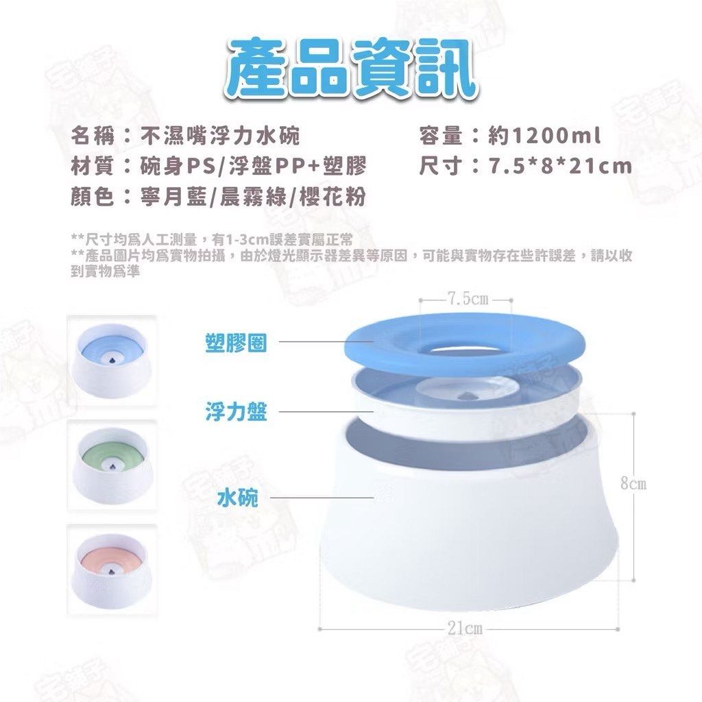 由 tywang_29 (刊登 ID 1368724571，圖片 1) 提交，位於 新北市 (New Taipei) 的 寵物浮力水碗 (類別：寵物及其他)，說明：粉色、藍色各一個 家裡貓貓不習慣 不濕嘴浮力水碗 寵物用品/寵物水盆/寵物水碗/狗狗水碗/貓咪水碗/不濕嘴碗/浮力碗/防塵碗/餵水碗/寵物碗。