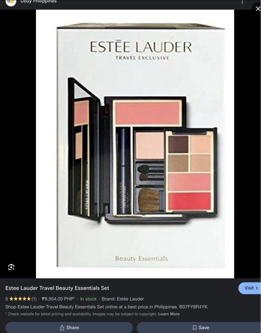 Estēe Lauder Makeup Travel kit (Category: Makeup) located in Manila. Submitted by cillian_mavis0809 (Listing ID 1368615326, Image 2). Description: - brand new and never been used - just an impulsive buy last year in rockwell - original price is almost 9k .