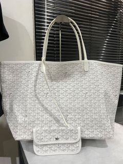 Goyard Saint Louis GM White Tote Bag