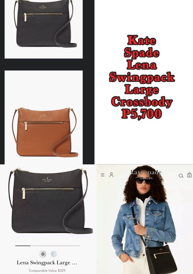 Kate Spade Lena Swingpack Large Crossbody (Category: Luxury Bags & Wallets) located in Valenzuela. Submitted by ggfoodiesgoodies (Listing ID 1368767804, Image 2). Description: Authentic, brand new Kate Spade Lena Swingpack Large Crossbody, delivery fee c/o buyer, also available for pick up. .