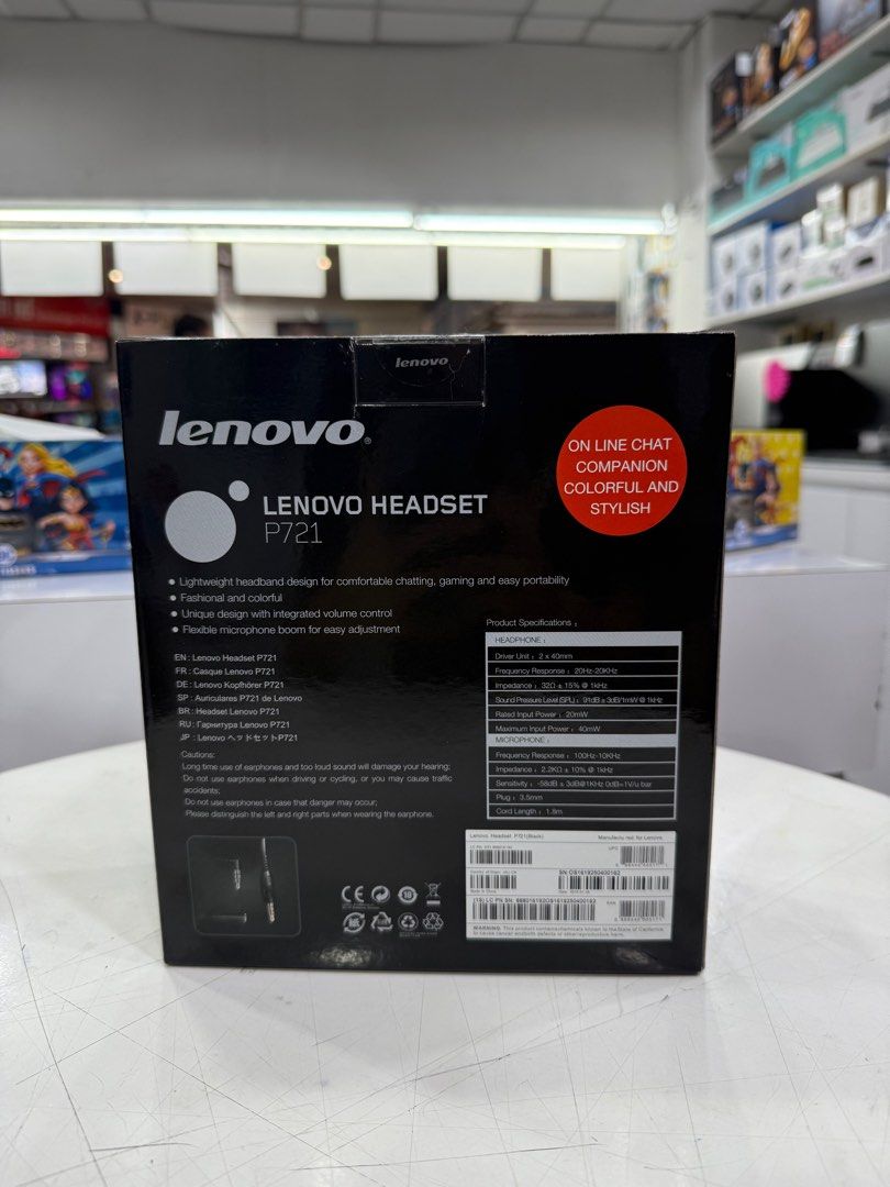 LENOVO HEADSET (P721) (Category: Headphones & Headsets) located in Singapore. Submitted by jo2lee (Listing ID 1368638307, Image 2). Description: Brand new in box.