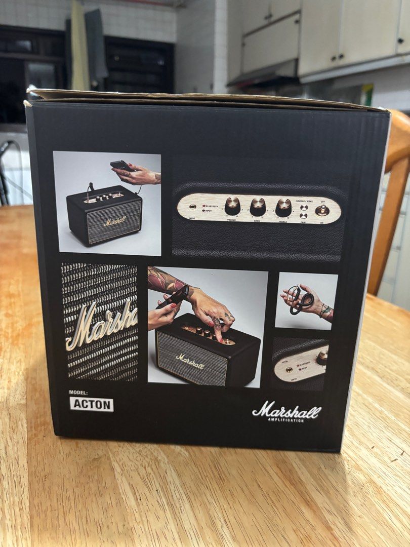 Marshall ACTON Bluetooth (Category: Soundbars, Speakers & Amplifiers) located in Singapore. Submitted by ball_c. (Listing ID 1368582484, Image 2). Description: Marshall ACTON I BLUETOOTH Speaker Condition good , coz lightly use. Able to check before purchase. Come with box, dust bag, cable, all. Price negotiable , not low ballers..