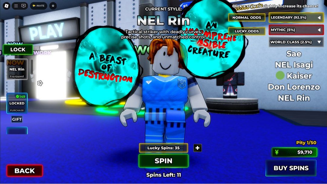 NEL Rin Account Blue Lock Rival Blue Lock Rivals Account Roblox, 電子遊戲 ...