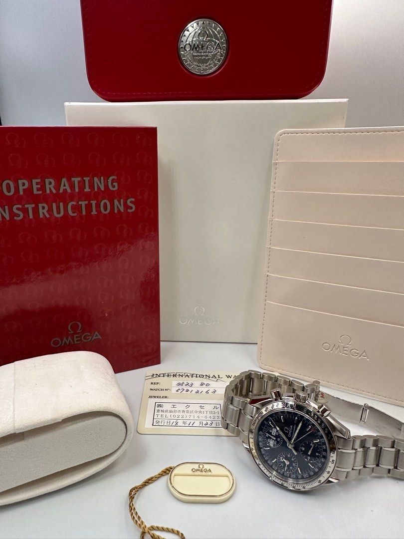 Omega Speedmaster Day Date 3523.80 (Category: Luxury Watches) located in Las Pinas. Submitted by tophiers (Listing ID 1368688743, Image 2). Description: Sorry, NO TRADES and No Lowballing pls For Sale: OMEGA Speedmaster Day Date 3523.80 Complete with Paper, Manuals, Original Box Ref No: 3523.80 39mm Beautiful Blue Dial PATINA on Hands and Markers Approx Year: 1999+ Date of Last Full Service: JUNE 2024 Foreign Ad Actual Photos Posted Price: Php135