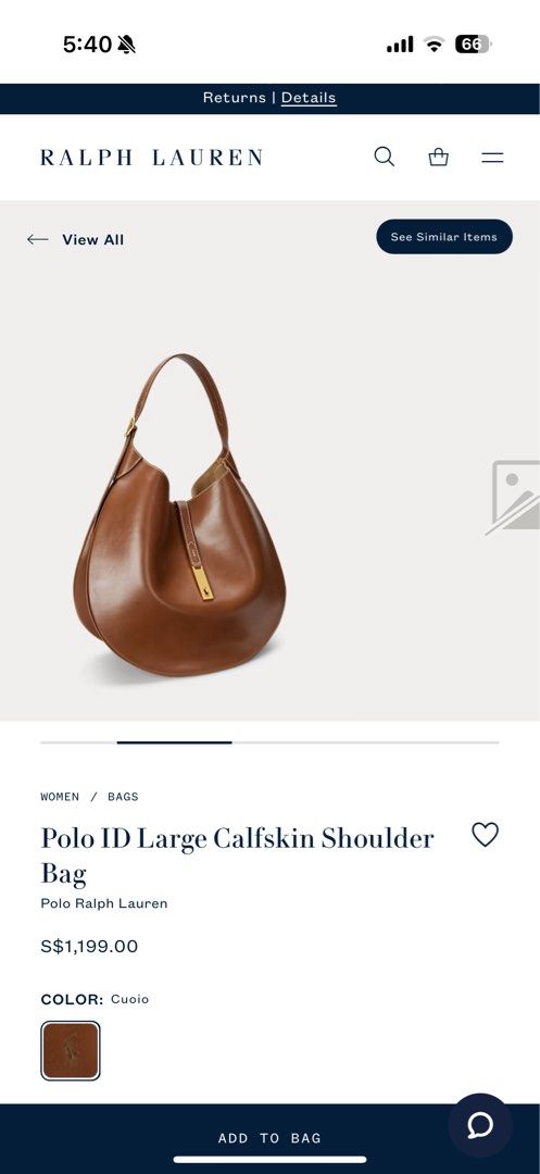 Ralph Lauren Polo ID Bag (L) (Category: Bags & Wallets) located in Singapore. Submitted by brownbearfam (Listing ID 1368677725, Image 2). Description: PM for close up photos .