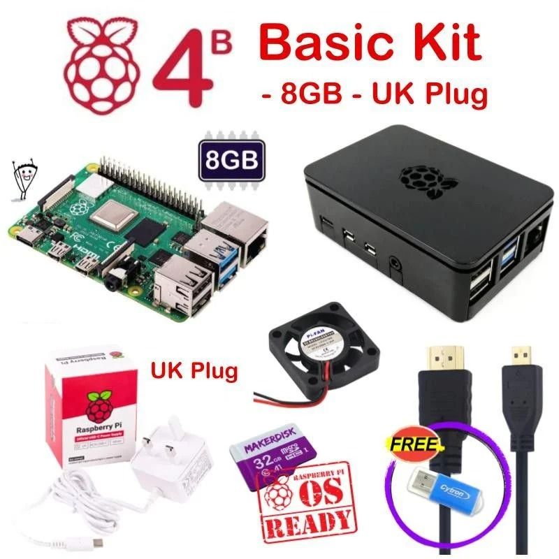 Raspberry Pi 4B 8GB Ram with Cooling Heatsinks63222275941250110