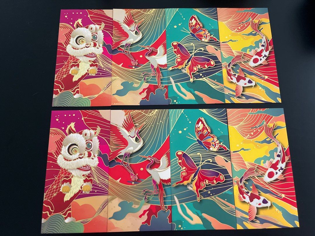 Red Packets (Category: Stamps & Prints) located in Singapore. Submitted by brightduck (Listing ID 1368638429, Image 3). Description: There are 2x for each angpow, making it 8 in total. Normal postage included in the sale price. .