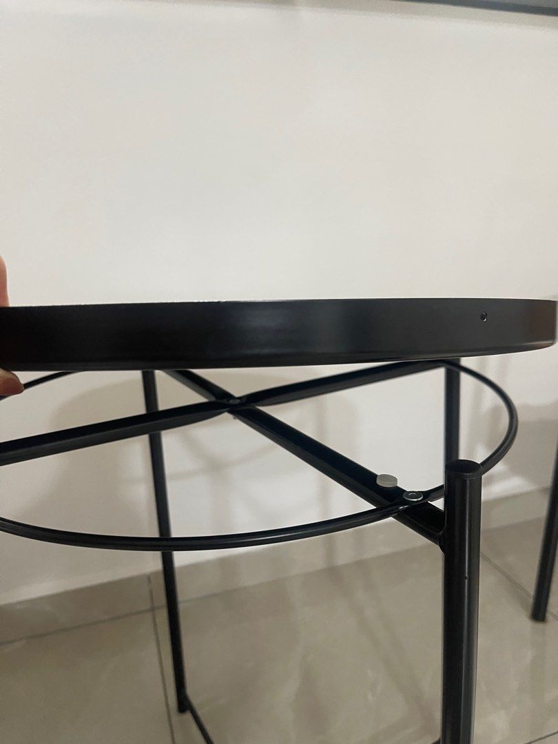 Side table (Category: Tables & Sets) located in Singapore. Submitted by pliuto (Listing ID 1368699904, Image 3). Description: IKEA tray table. Lightly used. Tray is not screwed. Check photo for dimensions. Self collection only. .