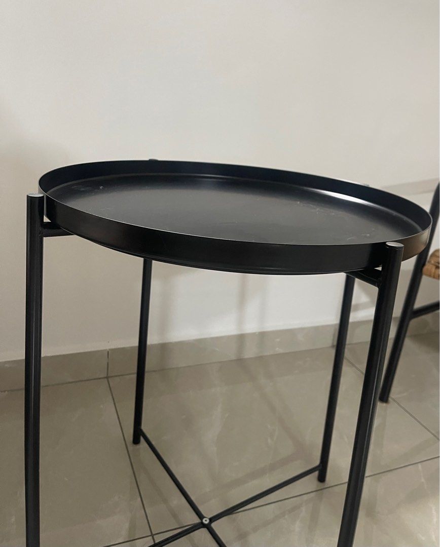 Side table (Category: Tables & Sets) located in Singapore. Submitted by pliuto (Listing ID 1368699904, Image 2). Description: IKEA tray table. Lightly used. Tray is not screwed. Check photo for dimensions. Self collection only. .