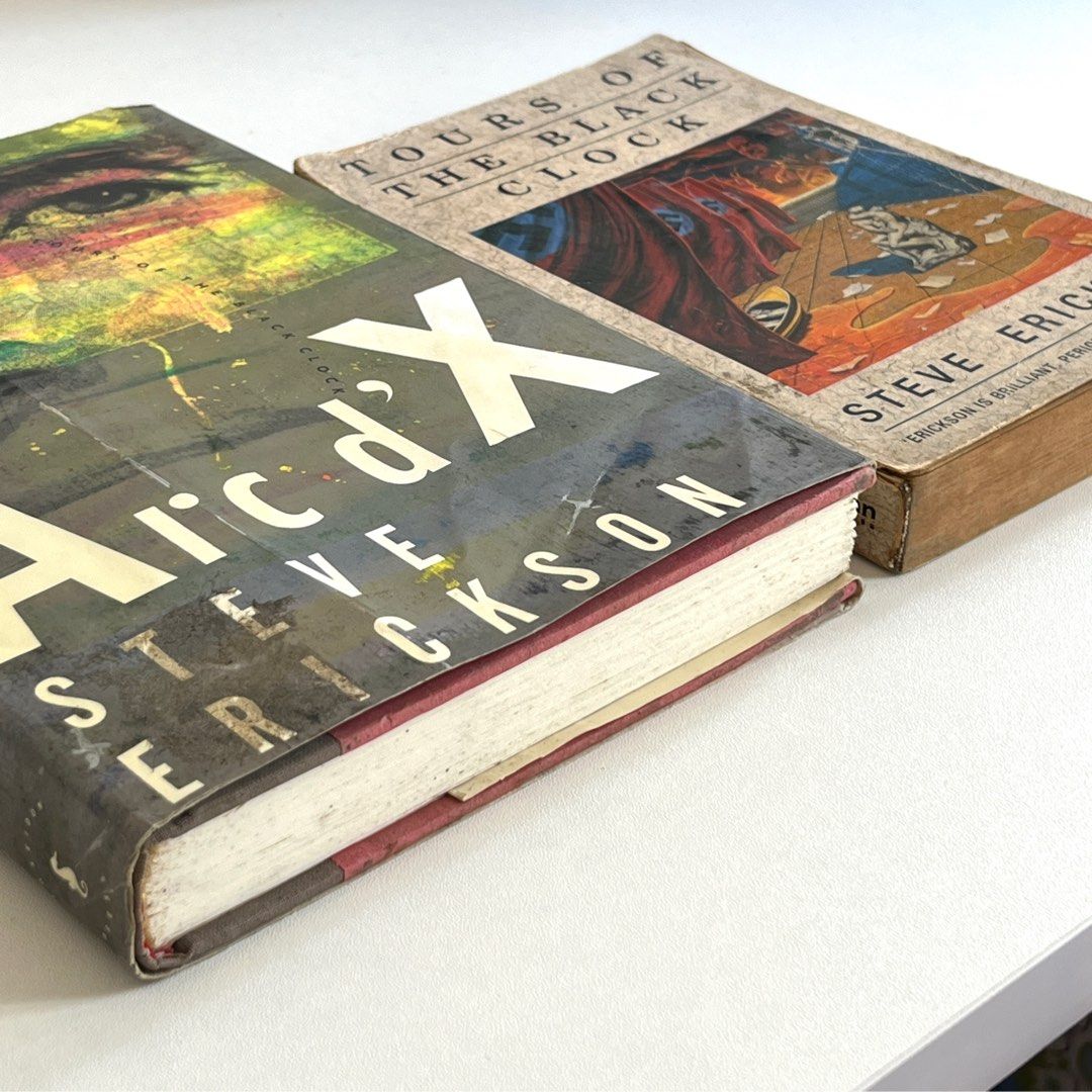 Steve Erickson sci-fi novels (both for 500) (Category: Storybooks) located in Angeles City. Submitted by ingosstuff (Listing ID 1368641742, Image 3). Description: Arc d’X by Steve Erickson Tours of the Black Clock by Steve Erickson Take both for 500 pesos. Rfs: Decluttering. Moving out. Meet-up or delivery. Payment via GCash or any banking app..