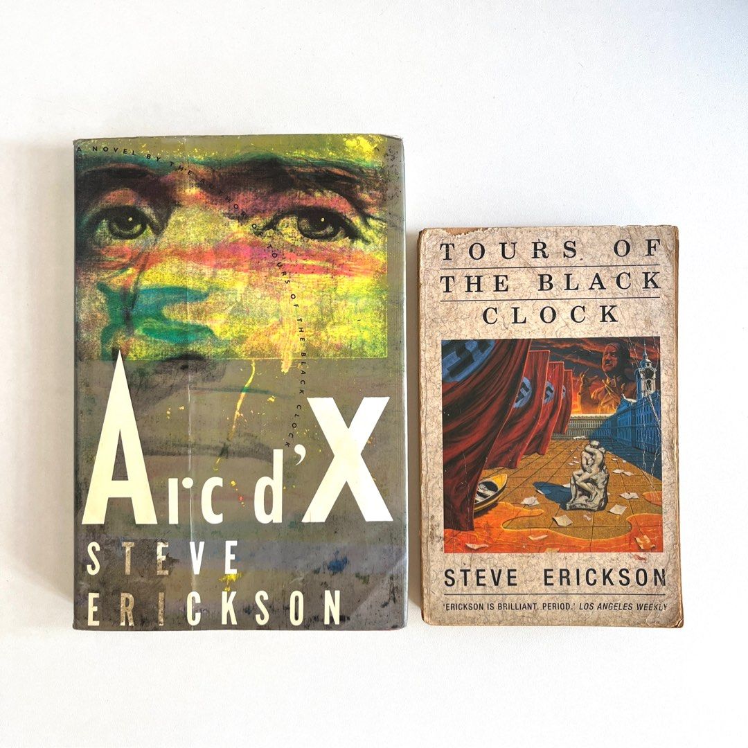 Steve Erickson sci-fi novels (both for 500) (Category: Storybooks) located in Angeles City. Submitted by ingosstuff (Listing ID 1368641742, Image 1). Description: Arc d’X by Steve Erickson Tours of the Black Clock by Steve Erickson Take both for 500 pesos. Rfs: Decluttering. Moving out. Meet-up or delivery. Payment via GCash or any banking app..