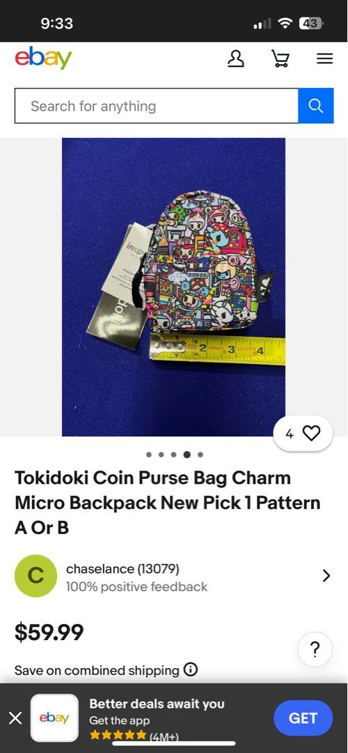 Tokidoki Coin Purse Bag Charm Keychain Micro Backpack (Category: Purses & Pouches) located in Manila. Submitted by strwberrykori (Listing ID 1368587844, Image 3). Description: - bnew with tags - can be used as a keychain .