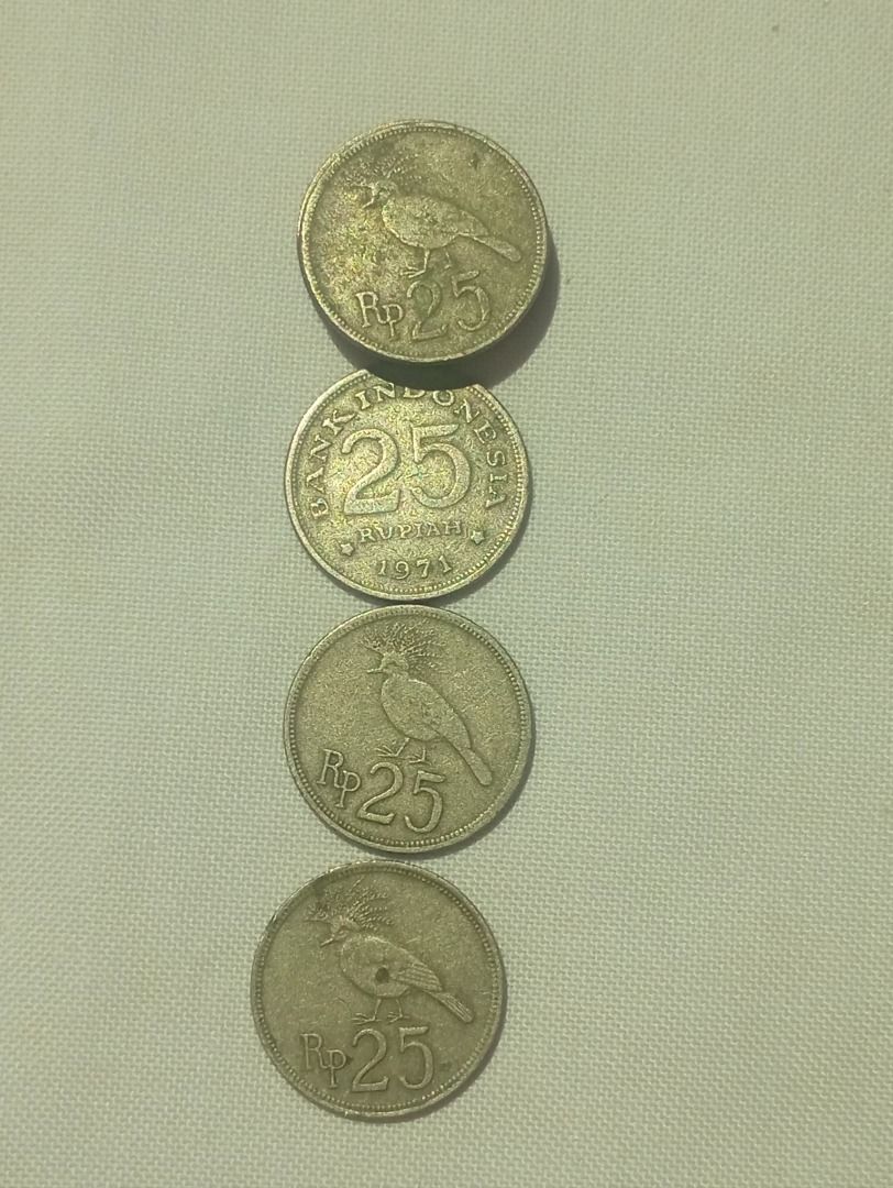 Uang Koin Kuno 25 Perak Rupiah Tahun 1971 Burung Cenderawasih, Antik ...