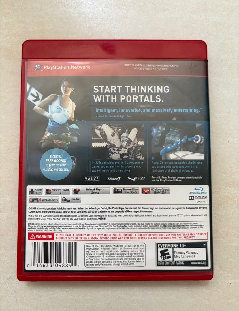 UNIQUE Portal 2 Greatest Hits PS3 with Red Disc Case (Category: PlayStation) located in Manila. Submitted by blissful_bargain_bazaar (Listing ID 1368648709, Image 2). Description: Title: Portal 2 Genre: Sci-Fi, Puzzle, first person NOTE! Has Unique Red Disc Case, as is customary with PS3 greatest hits. The game is about using portal technology to uncover the dark secrets of your robot captor to escape. To be sold as is indicated in photos! ⚠️IMPO