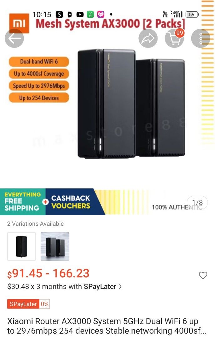 Ax3000 Android XIAOMI MI MESH SYSTEM AX3000 (2 PACKS ), Garage Sale on Carousell