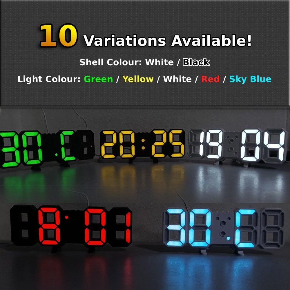 ⏰ LED Digital Clock 3D Mountable & Alarm function