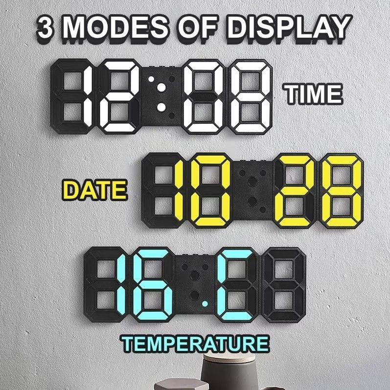 ⏰ LED Digital Clock 3D Mountable & Alarm function65074663320577111