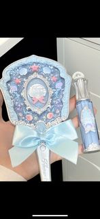 (全包價現貨🐚) 全新花知曉貝殼珍珠系列新品藍色手持鏡64244114840451110