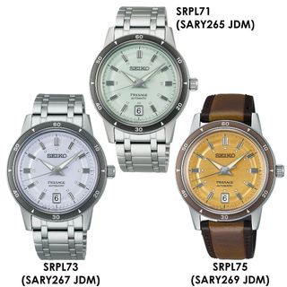 日本版 Seiko 精工 Presage analog Mechanical automatic Style60's metal watch SARY265/SRPL71  ,SARY267/SRPL73 , SARY269/SRPL75 , Style60年代機械式腕錶64205751093889110