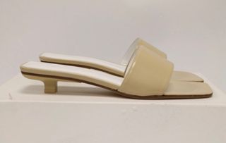 BY FAR Ceni Beige Semi Patent Leather designer shoes with box and storage bag63016071623810110