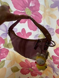 COACH pink mini hobo bag