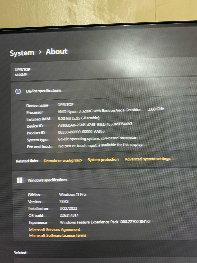 CPU FOR SALE (MAKATI AREA ONLY) (Category: Desktops) located in Makati City. Submitted by robledoearl (Listing ID 1368820725, Image 3). Description: STILL NEGOTIABLE! (helping a friend of mine) My friend and his uncle bought this around P18,000, but since it was bought three years ago, we're just selling it for P8,700 nalang (still negotiable). The wires used to connect the CPU to the monitor and the wires to connect to the Internet are already i