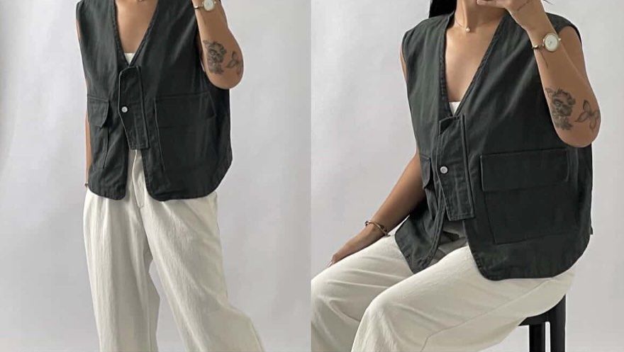 Dark Green Vest (Category: Coats, Jackets and Outerwear) located in Bacolod City. Submitted by declutter___byB (Listing ID 1368834646, Image 1). Description: This is rlly cute used it once for a trip.