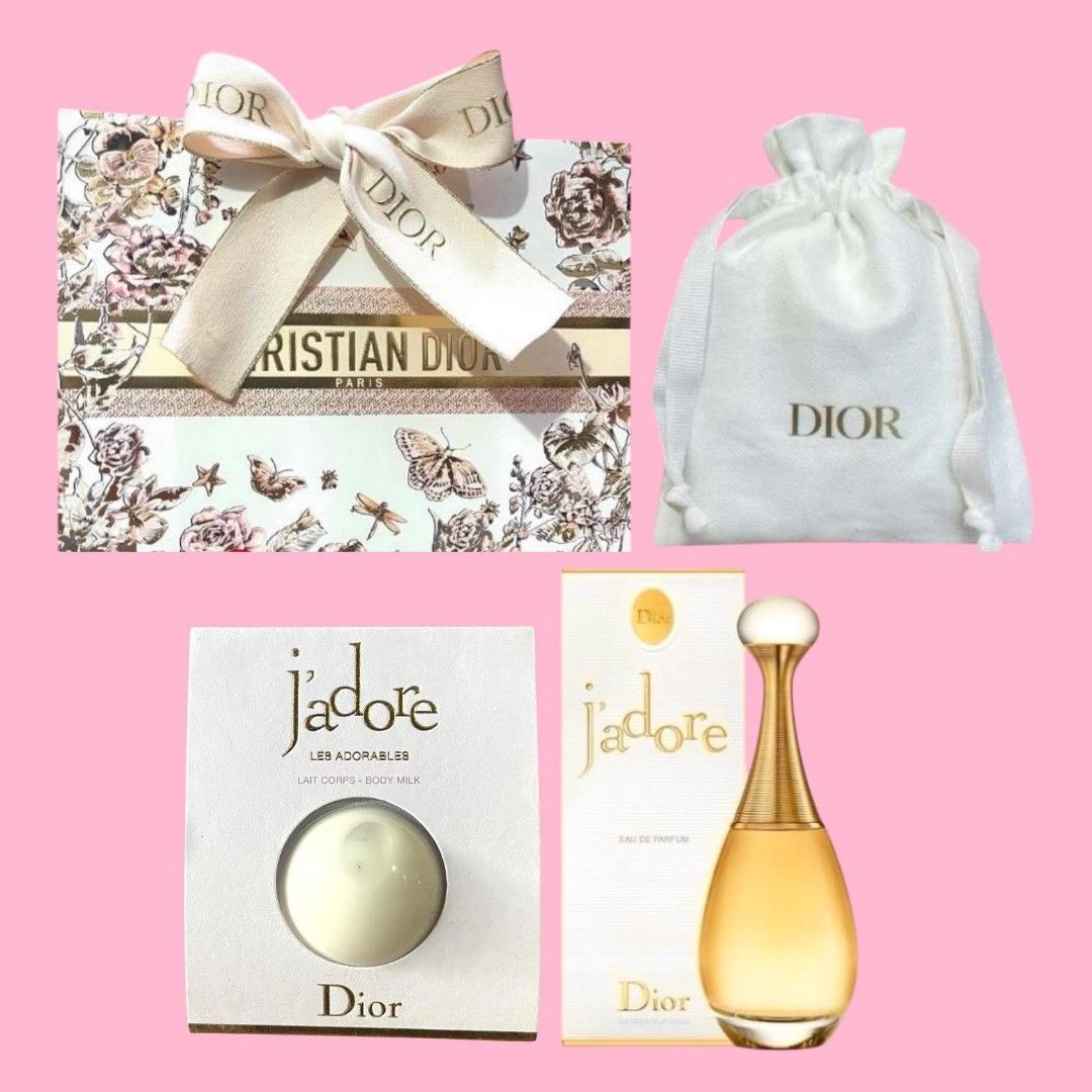 Dior Gift Set J’adore Travel Size isi 2item Pouch Serut Mini Paper Bag