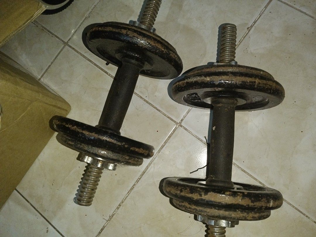 Dumbbells pair and ab roller (Category: Weights & Dumbbells) located in Las Pinas. Submitted by gooditems31 (Listing ID 1368948060, Image 2). Description: dumbbell pairs with lock 4pcs 5lbs 4pcs 2.5lbs ab roller by gold gym pm for sure buyer las Pinas location.