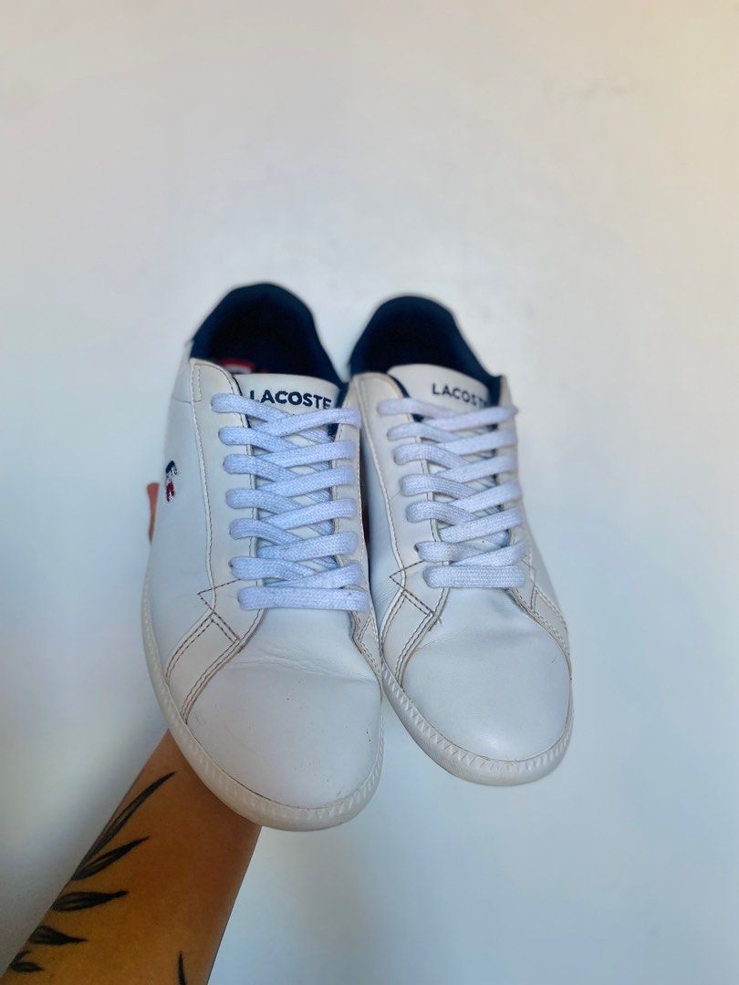 LACOSTE GRADUATE Leather (Category: Sneakers) located in Catarman. Submitted by desa_declutters (Listing ID 1368831228, Image 2). Description: 💯 Authentic Lacoste Graduate Leather sneakers Size 7.5 womens/25cm Kasya up to 8 womens not ukay! .