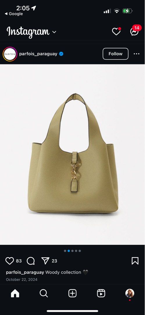 Parfois Woody Tote Bag (Category: Tote Bags) located in Navotas City. Submitted by auntea.24 (Listing ID 1368942802, Image 1). Description: - can't be closed because i lost the lock - aside from that there's no damage with the leather inside and outside.