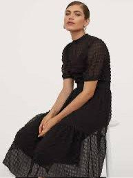 Puff Sleeve black dress (Category: Dresses) located in Cagayan de Oro. Submitted by authenticstuffsdecluttering (Listing ID 1368796155, Image 1). Description: One size—fits up to Xl .