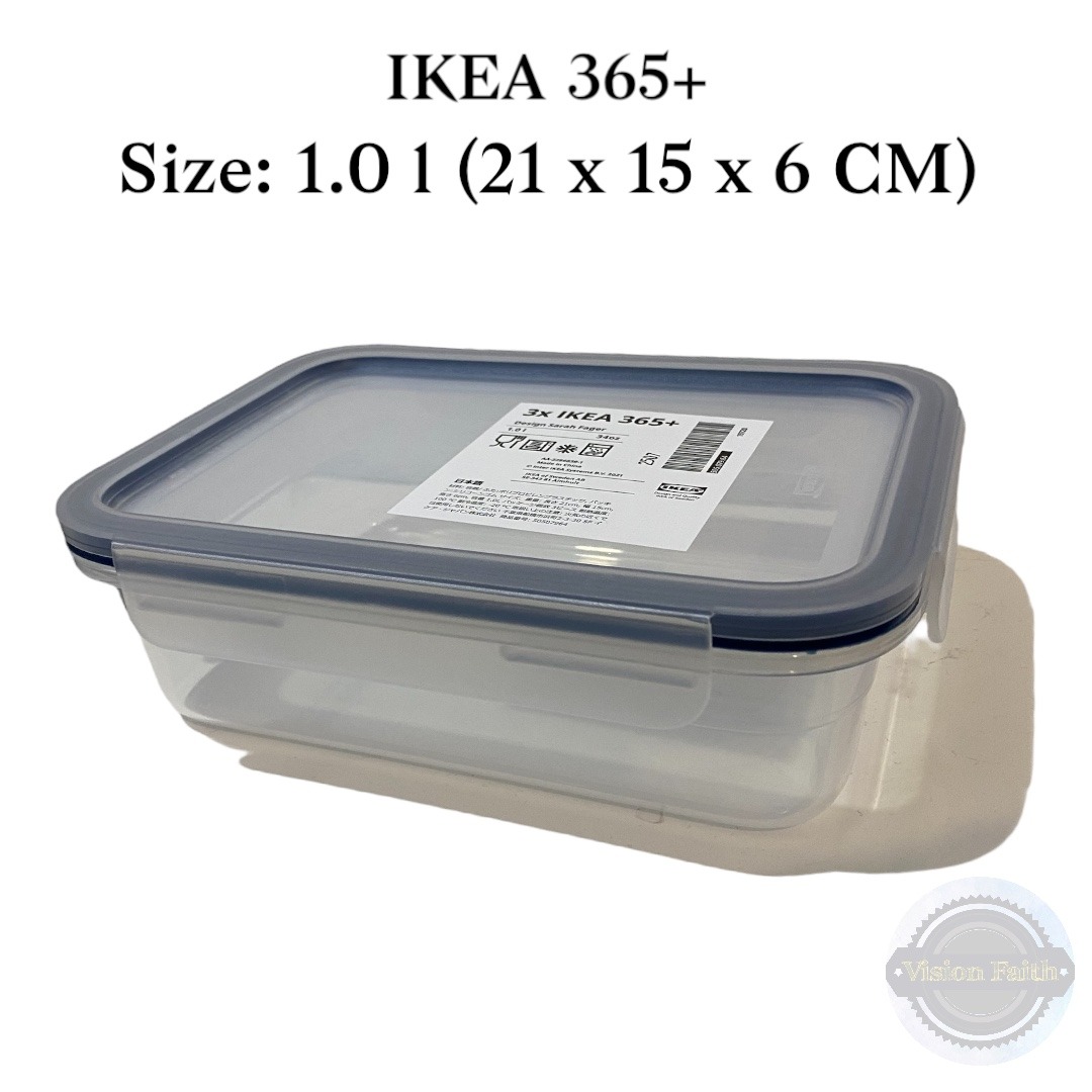 RECTANGLULAR PLASTIC FOOD CONTAINER WITH LID 1.0 l [IKEA 360 ...